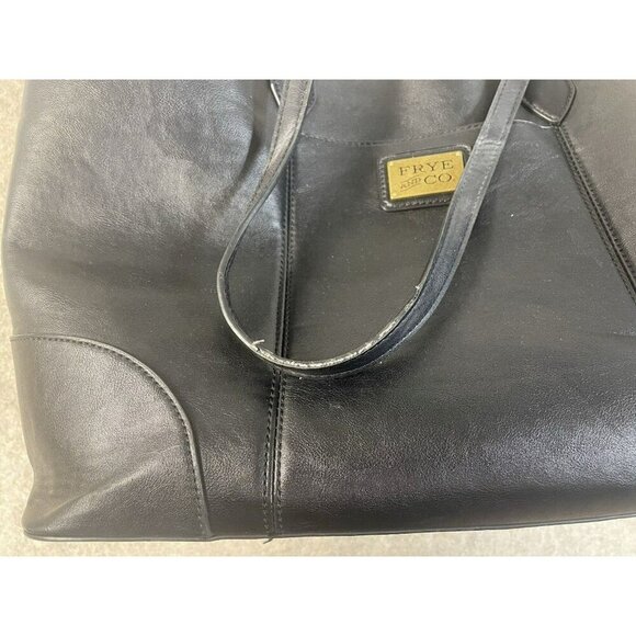 Frye and Co. Core Satchel Large Tote Black Faux Leather Bag - Picture 10 of 16